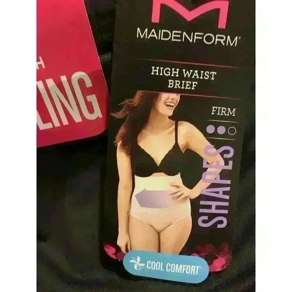 Maidenform Firm Control‎ High Waist Shaping Brief Underwear Size L Black FL1854